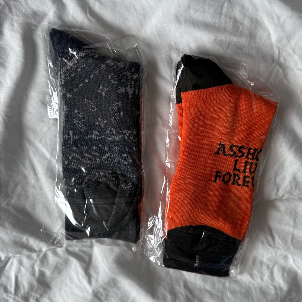 Men's Casual Socks Set - Black and Orange